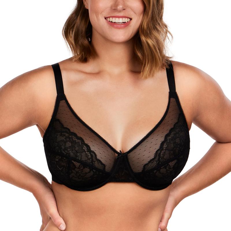 Minimizer Floral Lace Unlined Comfort Non-padded Full Coverage Plus Size Underwire Bra